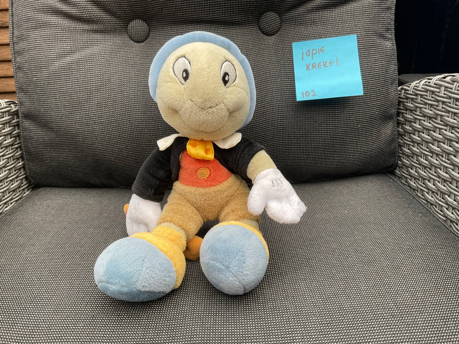 Zgan vintage Disney Dumbo Japie krekel knuffel 25/27cm, Ophalen, Zo goed als nieuw, Knuffel