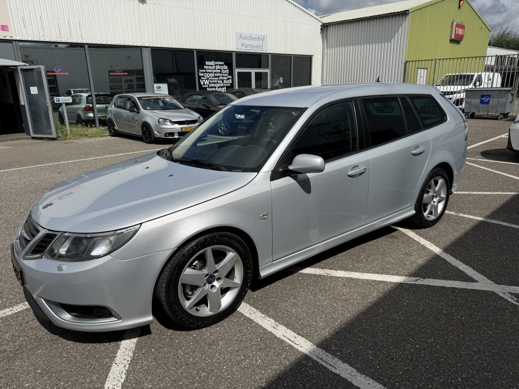 Saab 9-3 Sport Estate 2.8 T V6 Aero XWD Automaat (bj 2008), Automaat, 12 maanden, Zwart, Leder