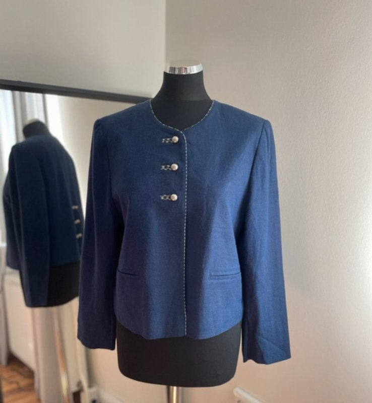 Mooi blauw trachten jasje van Trachten Madl in maat 40, Maat 38/40 (M), Blauw, Ophalen of Verzenden, Zo goed als nieuw