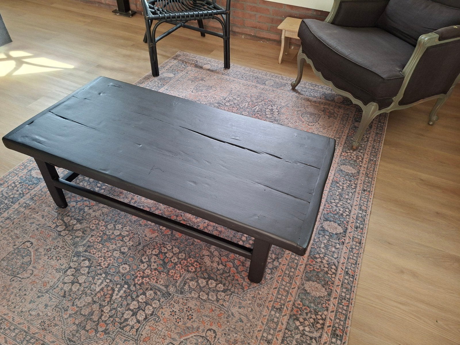 Robuuste Zwarte Salontafel - Aura Peeperkorn?, Huis en Inrichting, Ophalen, Rechthoekig