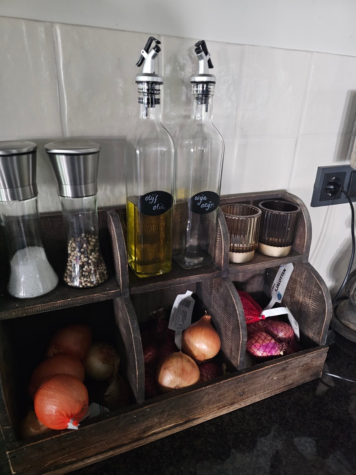 Houten gruttersbak  met Opbergvakken, Hout, Ophalen of Verzenden, Bruin, Overige typen