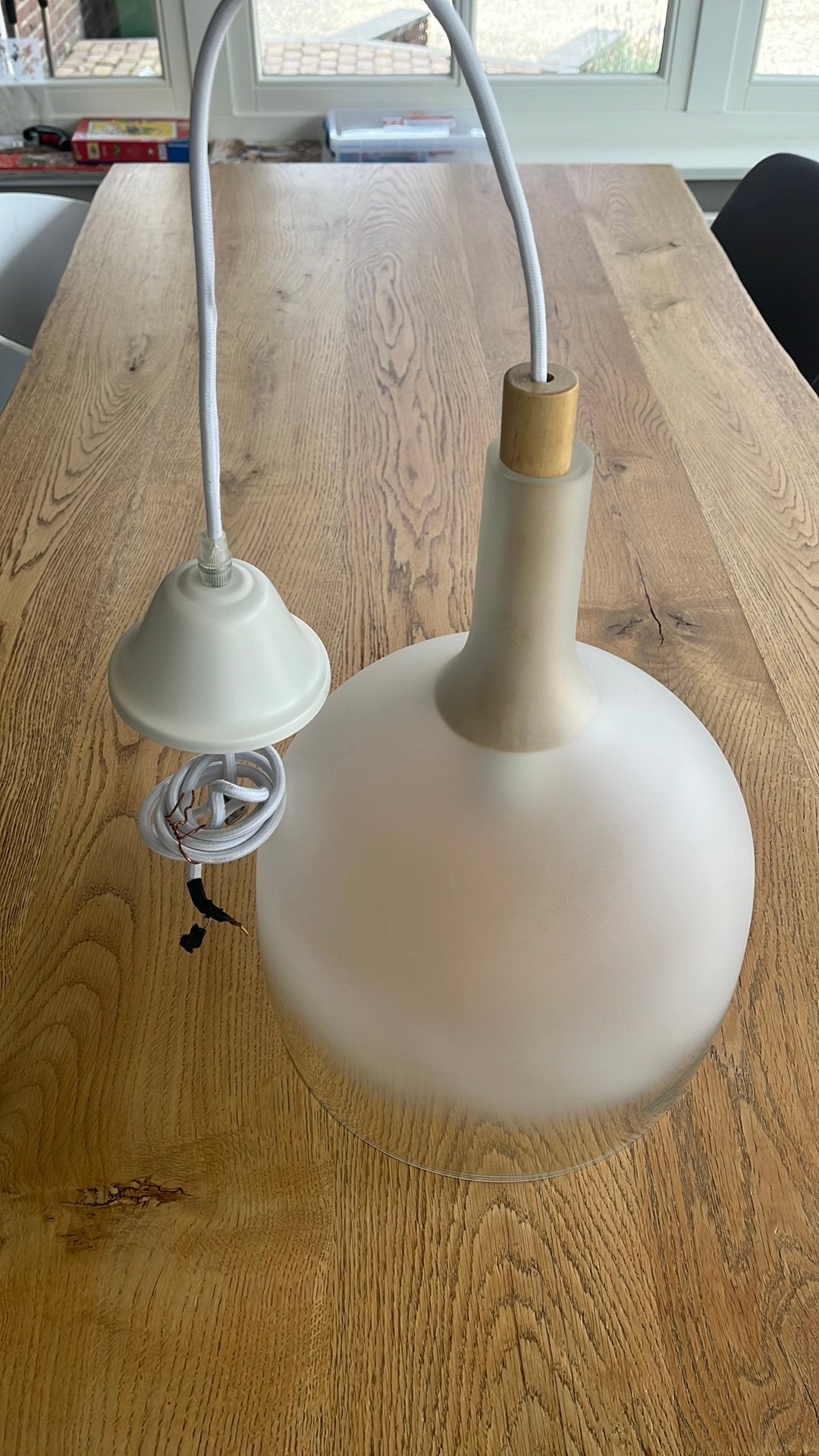 VT Wonen Bottle hanglamp - mat wit glas, Ophalen, Zo goed als nieuw, Glas
