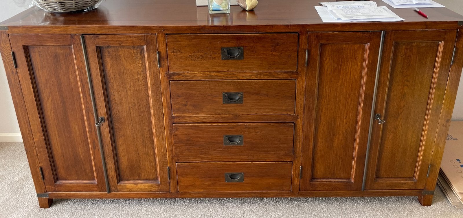 Mooi eiken houten dressoir, Huis en Inrichting, Kasten | Dressoirs, Ophalen, Zo goed als nieuw, 25 tot 50 cm, 150 tot 200 cm