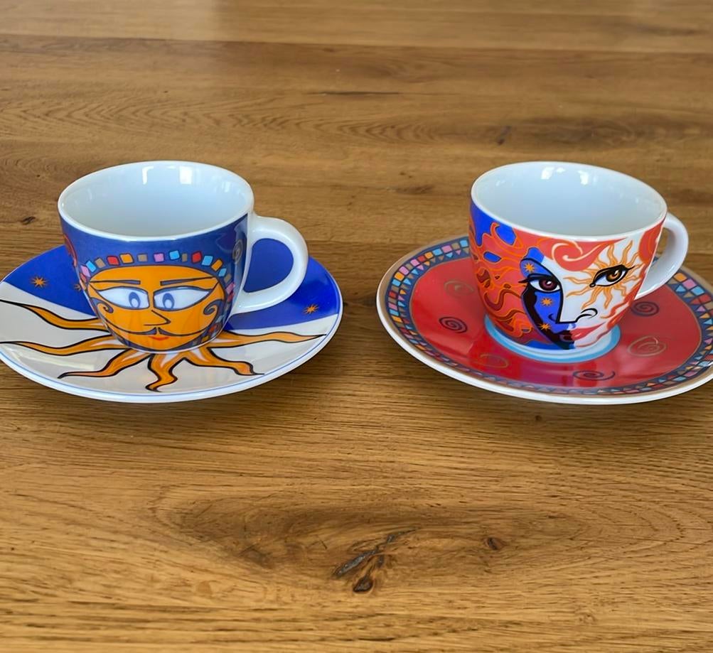 2 espresso kop/schotels Ritzenhoff, Huis en Inrichting, Keuken | Servies, Ophalen of Verzenden, Porselein, Overige stijlen, Kop(pen) en/of Schotel(s)