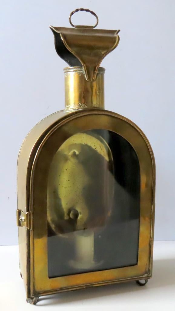 Antieke kasteel nacht/looplamp uit 1755,van adel,koper ,incl, Antiek en Kunst, Verzenden