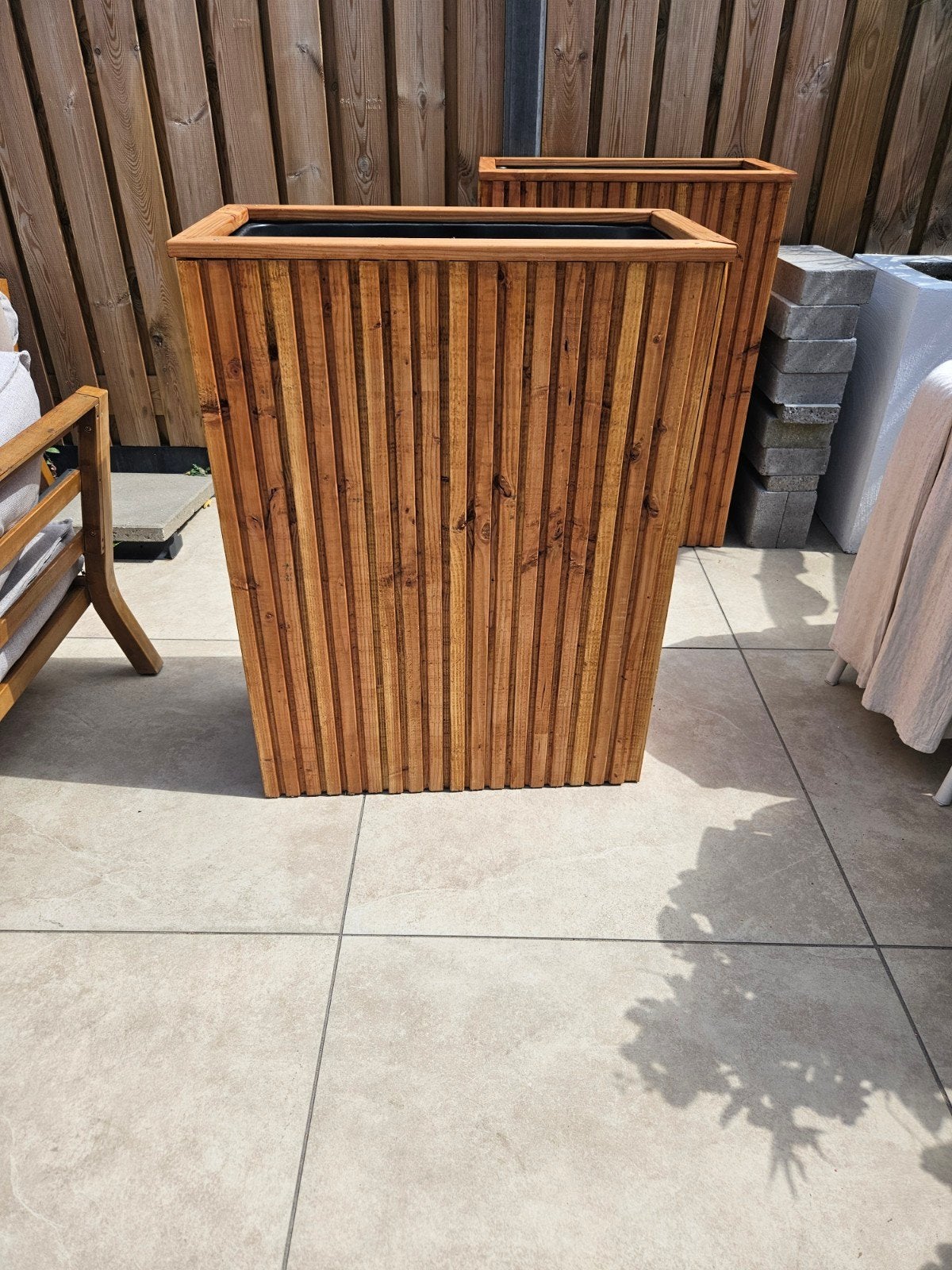 Luxe Douglas Houten Plantenbakken - Licht Eiken Beits, Tuin en Terras, Ophalen of Verzenden, Nieuw, Hout, Balkon