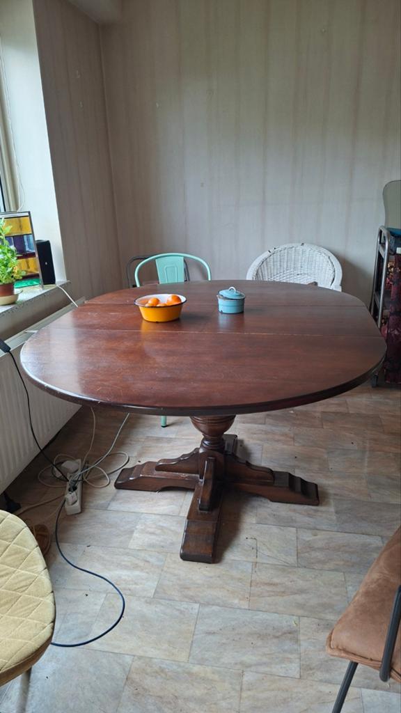 Antieke uitschuifbare eettafel, Huis en Inrichting, Tafels | Eettafels, Ophalen, Gebruikt, Klassiek, Vijf personen of meer