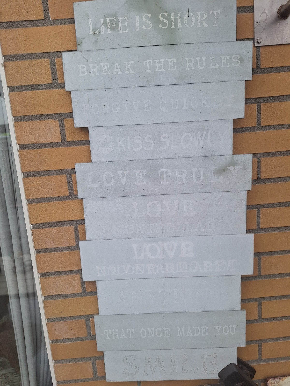 Tekst bord, Huis en Inrichting, Ophalen of Verzenden, Gebruikt