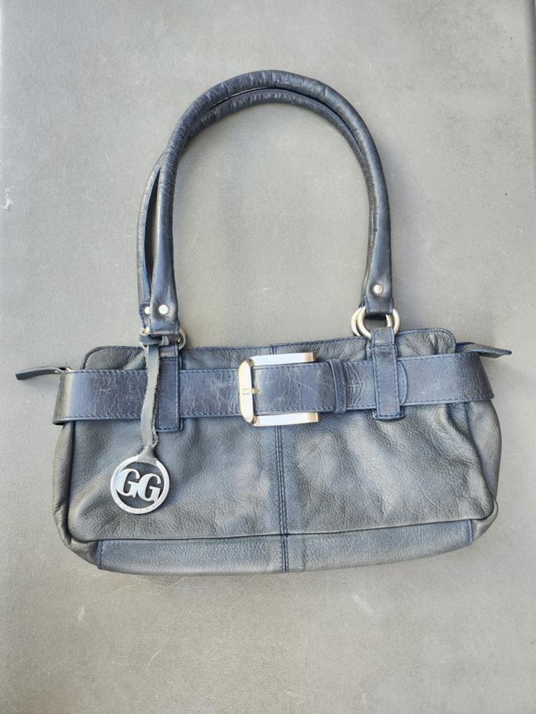 Gio Gini Leren Damestas Shoudertas Tas, Ophalen of Verzenden, Zo goed als nieuw, Bruin, Handtas