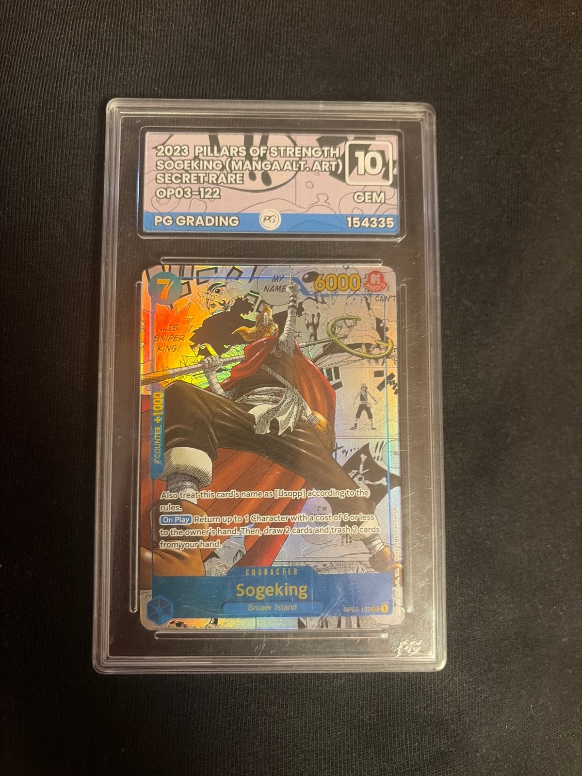 Sogeking OP03 Manga Alt Art Secret Rare PG 10, Ophalen of Verzenden, Nieuw, Losse kaart