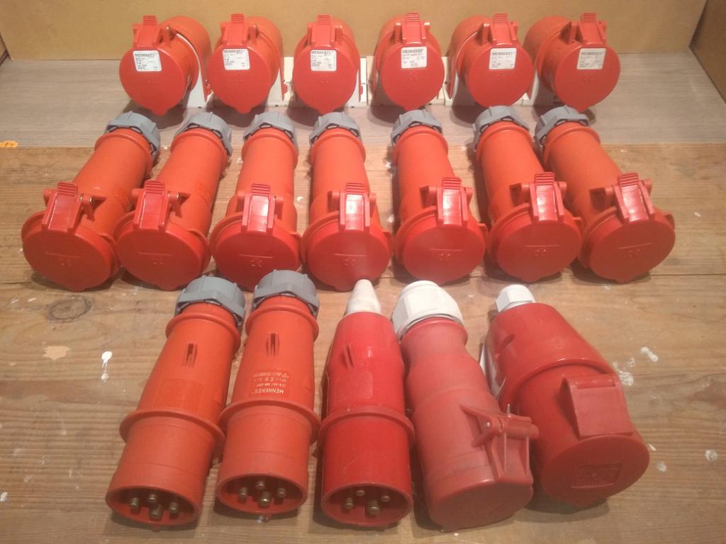 Mennekes/ Bals 32A CEE 4 polige stekkers en contrastekkers, Ophalen of Verzenden, Zo goed als nieuw, Apparatuur