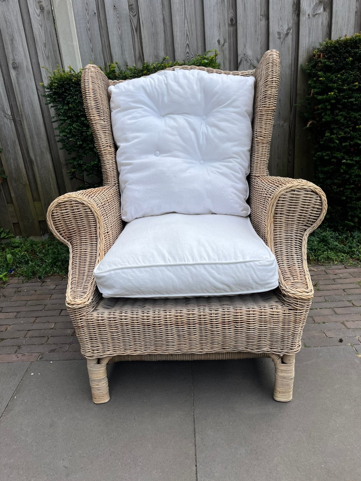 Rivièra Maison Nicolas Wing Chair – rotan fauteuil, Ophalen, Zo goed als nieuw, Rotan