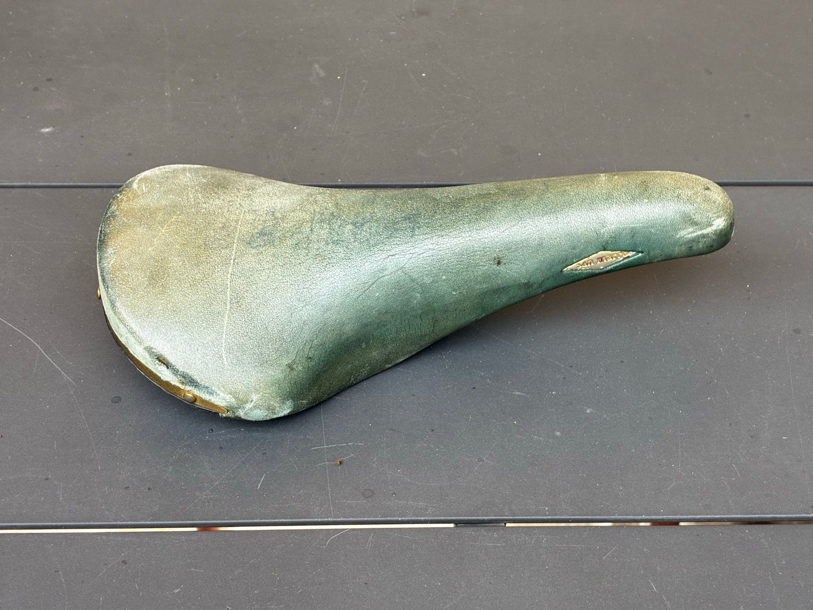 Vintage Selle San Marco Rolls Fietszadel - Groen Leer, Gebruikt, Leer, Ophalen of Verzenden, Zadel