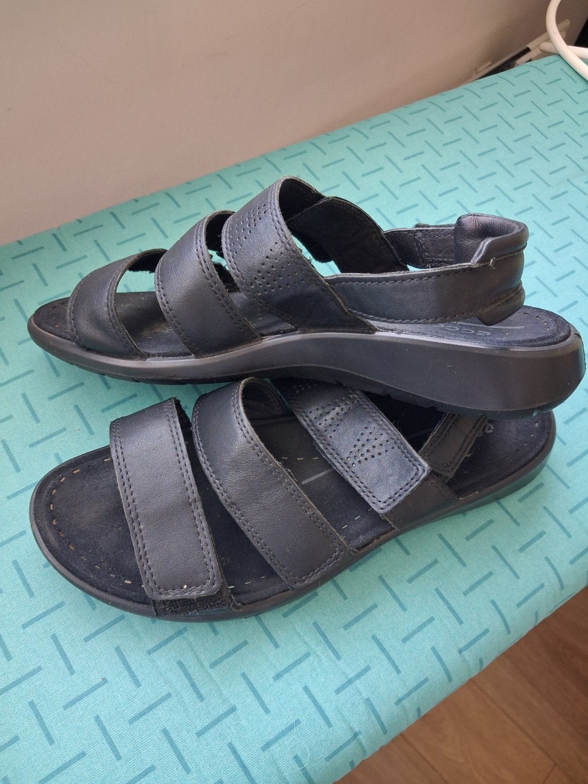 Ecco sandalen maat 39, Ecco, Zwart, Gedragen, Sandalen of Muiltjes