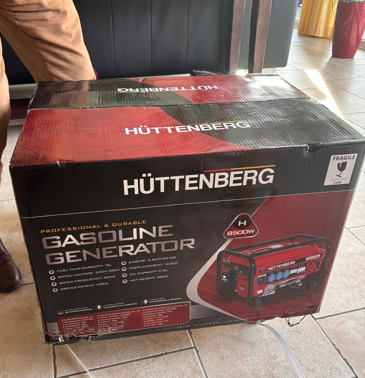 Nieuw: Huttenberg aggregaat 2.5 kW, Ophalen, Minder dan 5 kVA, Benzine