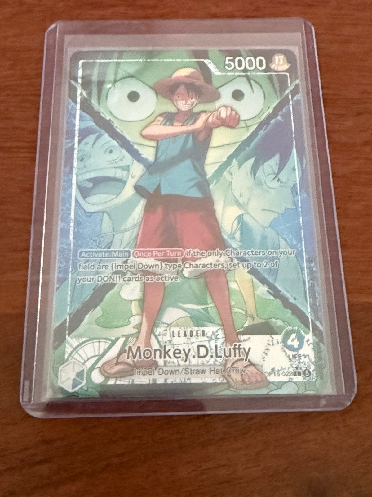 One Piece Card Game OP16-22 Monkey D. Luffy Dubbel Sleeve, Ophalen of Verzenden, Zo goed als nieuw, Losse kaart, Foil