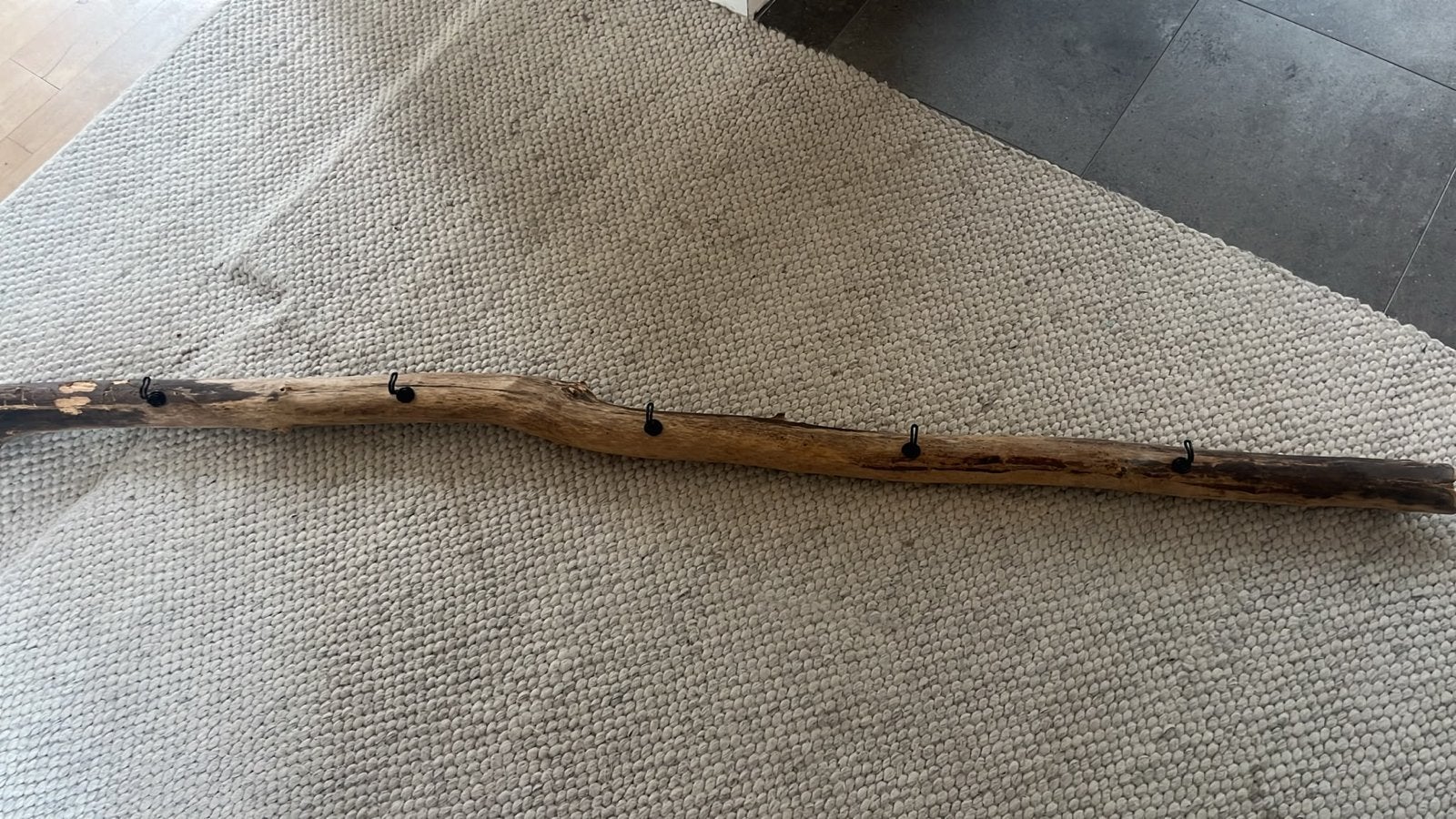 Unieke houten kapstok van natuurlijke tak met haken, Gebruikt, Minder dan 100 cm, Hout, Ophalen