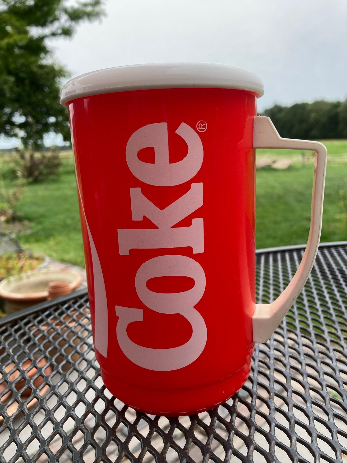Collectors item: Vintage Coca-Cola Beker met deksel - 32 oz, Ophalen of Verzenden, Zo goed als nieuw