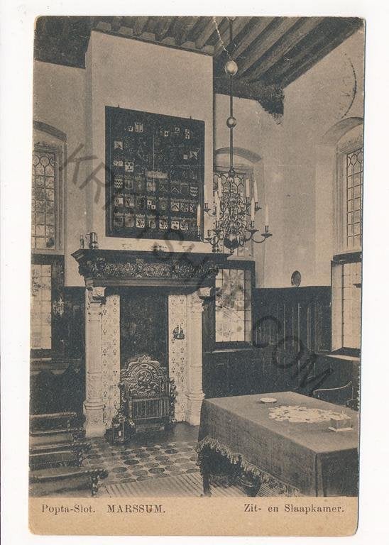 Marsum - Popta-Slot - zit en slaapkamer [003-6177, Verzenden, Voor 1920, Gelopen, Friesland