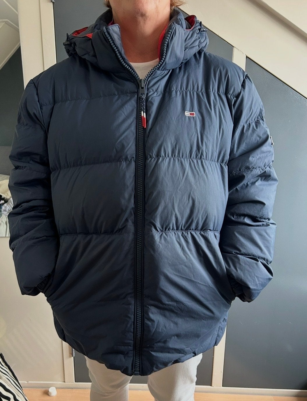 Tommy Jeans Puffer Jacket - Maat XL, Ophalen of Verzenden, Gedragen, Maat 46/48 (XL) of groter, Blauw