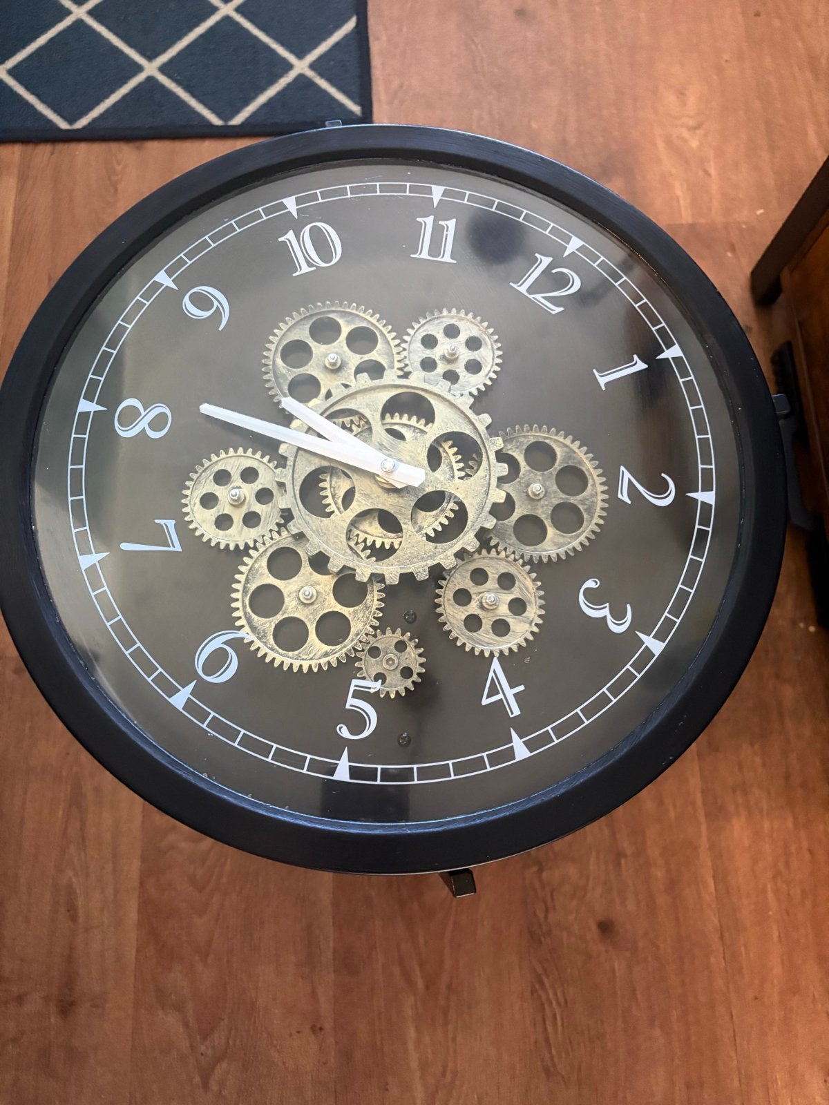 Tafelklok met zichtbaar uurwerk - Industriële stijl, Huis en Inrichting, Ophalen, Gebruikt, Zichtbaar uurwerk, Analoog