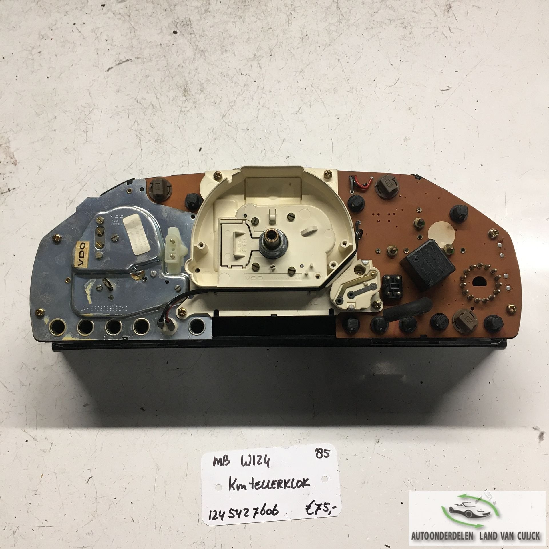 Mercedes W124 1985 Km Tellerklok 124 542 7606, Gebruikt, -, -, Ophalen of Verzenden