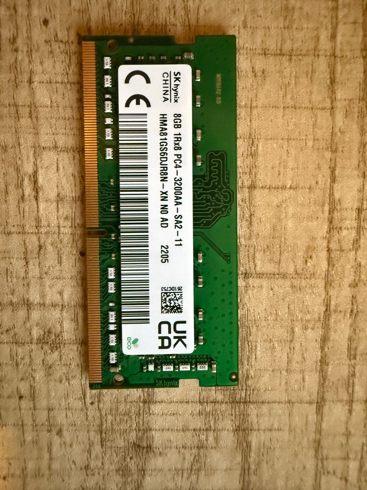 SK Hynix 8GB DDR4 RAM PC4-3200AA Laptop Geheugen, Computers en Software, RAM geheugen, DDR4, 8 GB, Ophalen of Verzenden, Zo goed als nieuw