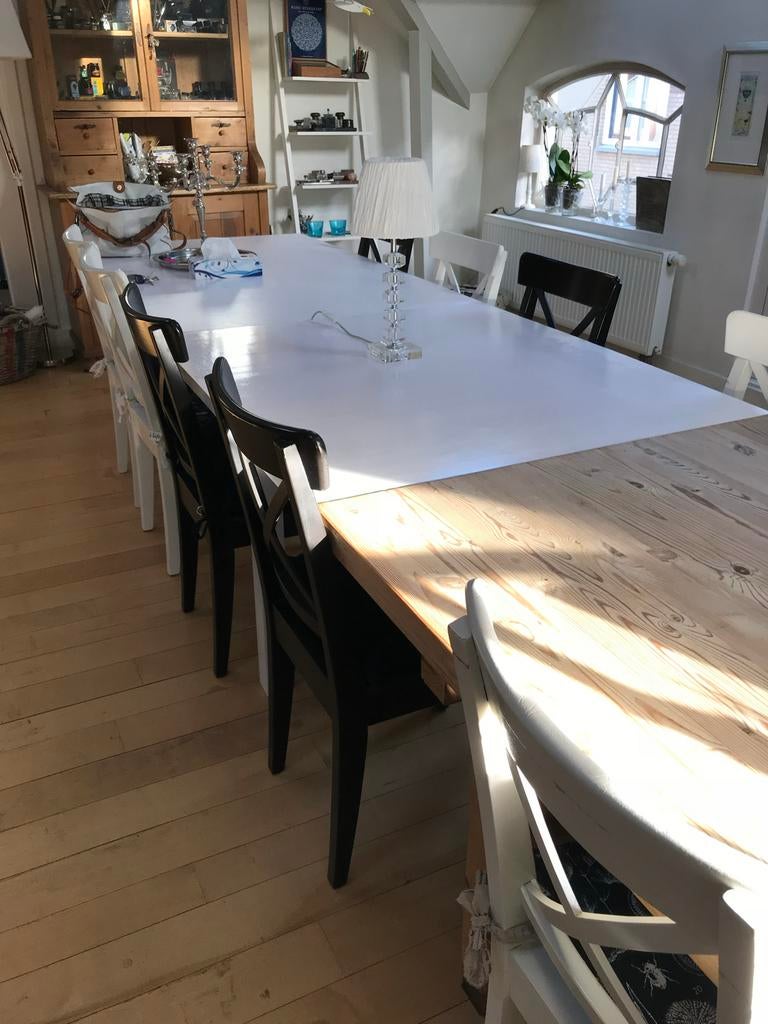 Ikea Norden eettafel wit - uitschuifbaar - berkenhout, Huis en Inrichting, Tafels | Eettafels, Ophalen, Gebruikt, 200 cm of meer