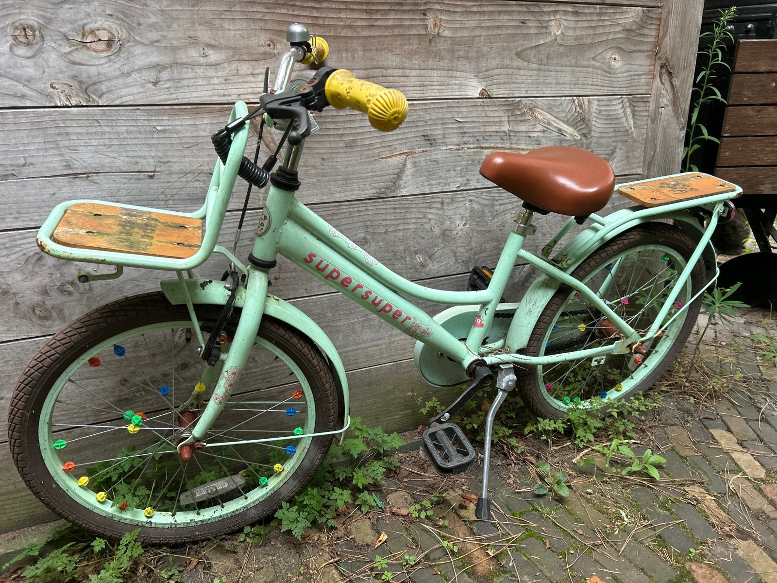 Supersuper kinderfiets 20 inch - Mintgroen, Ophalen of Verzenden, Gebruikt, Terugtraprem, 20 inch of meer