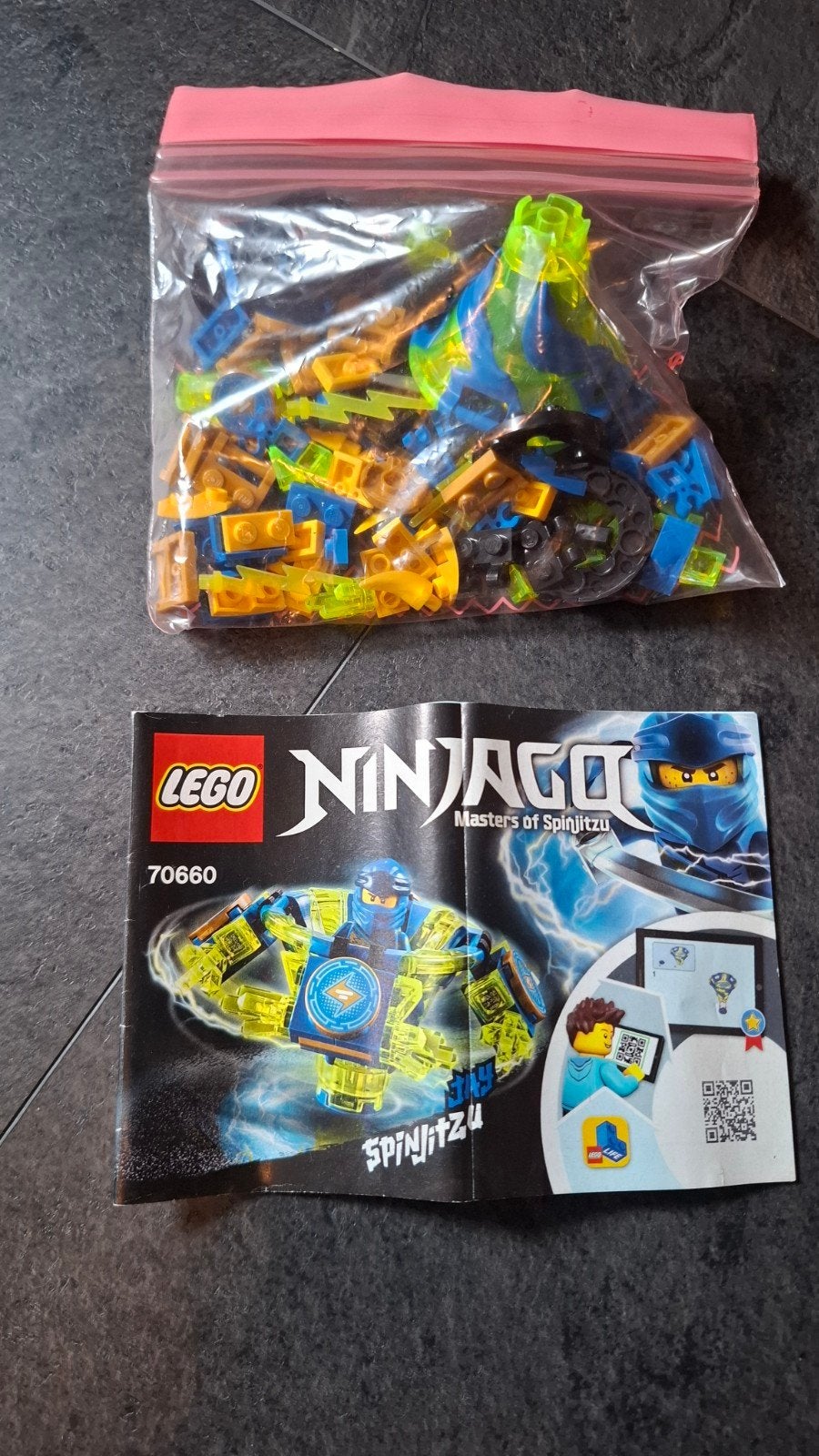 LEGO Ninjago Spinjitzu Jay 70660 met handleiding, Lego, Ophalen of Verzenden, Zo goed als nieuw, Ninjago
