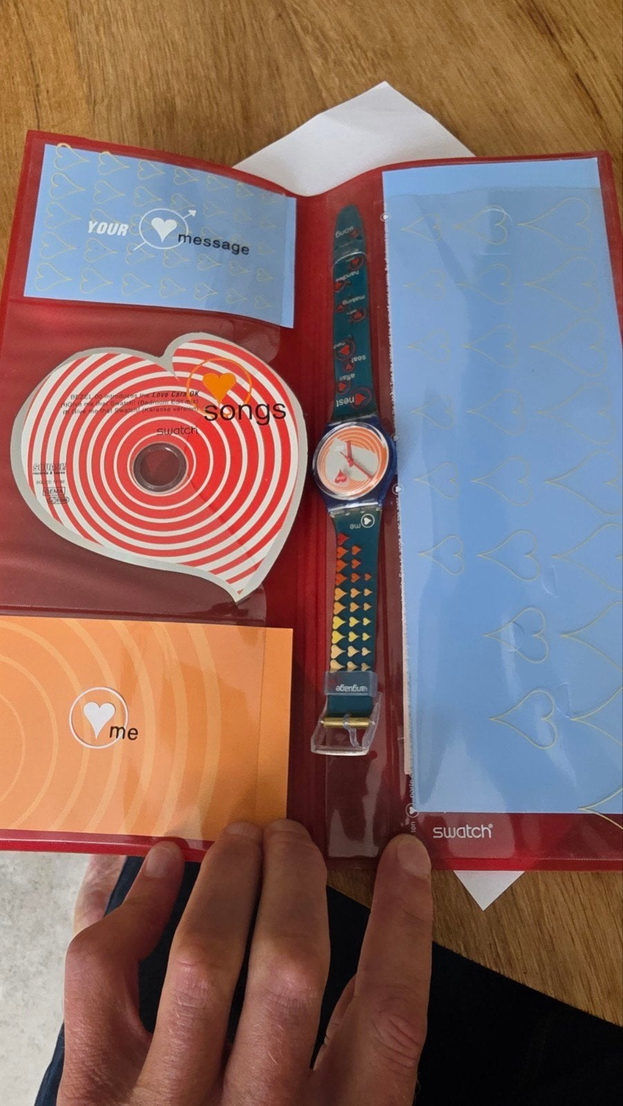 vintage Swatch Gent "Heartbeat" (GN187) complete set, Kunststof, Polshorloge, Swatch, Kunststof