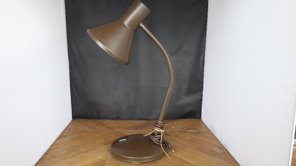 jaren '70 bruine bureaulamp, Bureaulamp, Gebruikt, Vintage, Metaal