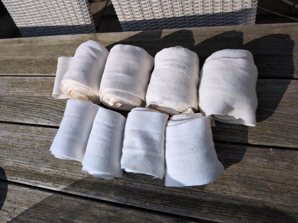 Witte bandages pony + paard, Dieren en Toebehoren, Ophalen of Verzenden, Zo goed als nieuw, Rijden