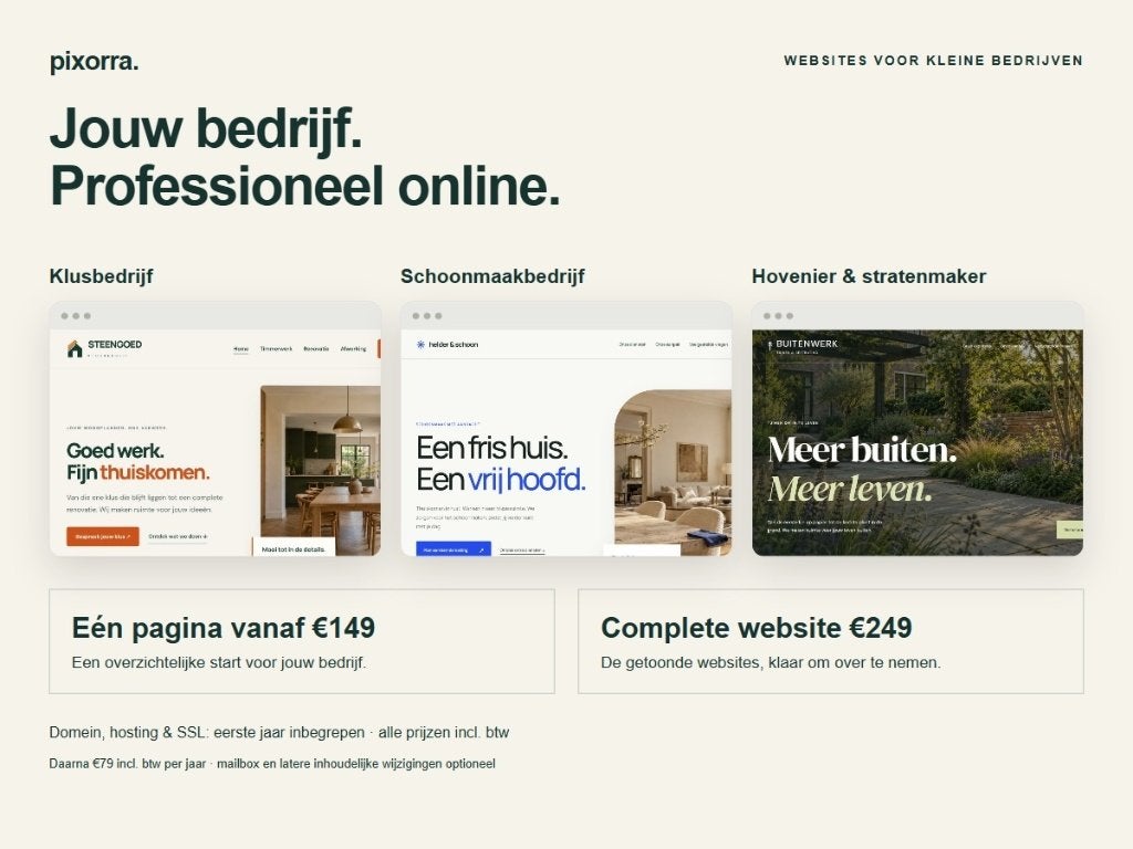 Website laten maken incl. domein en hosting vanaf €149, Website Bouw