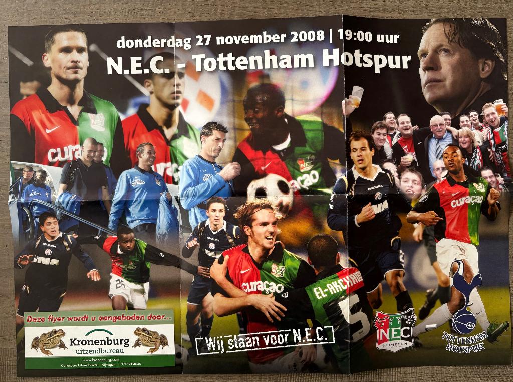 Programma NEC - Tottenham Hotspur 2008-2009, Verzenden, Zo goed als nieuw, Overige binnenlandse clubs, Boek of Tijdschrift
