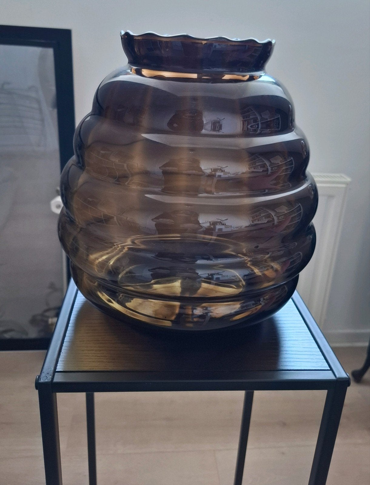 Grote glazen Verrerie Doyen vaas bruin - Art Deco jaren 30, Antiek en Kunst, Ophalen
