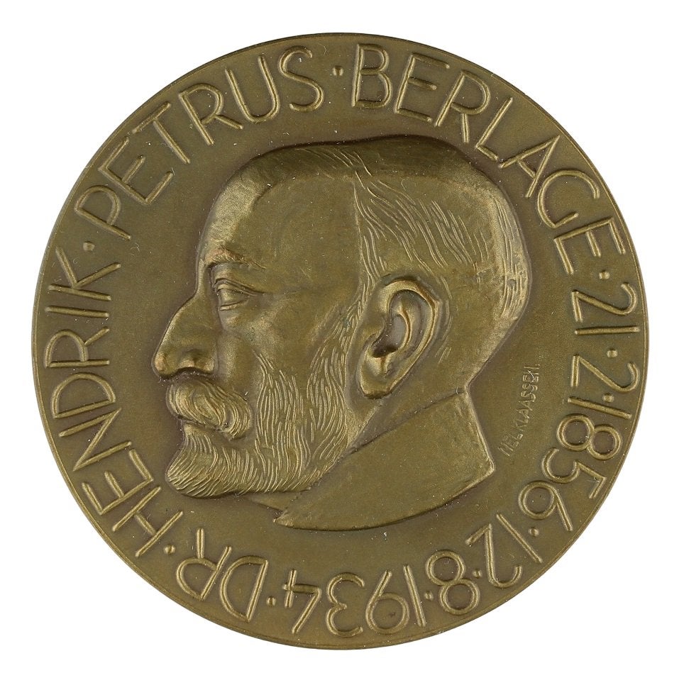 Penningen VPK 1934 Nel Klaassen : Dr H.P. Berlage, Verzenden, Brons, Nederland