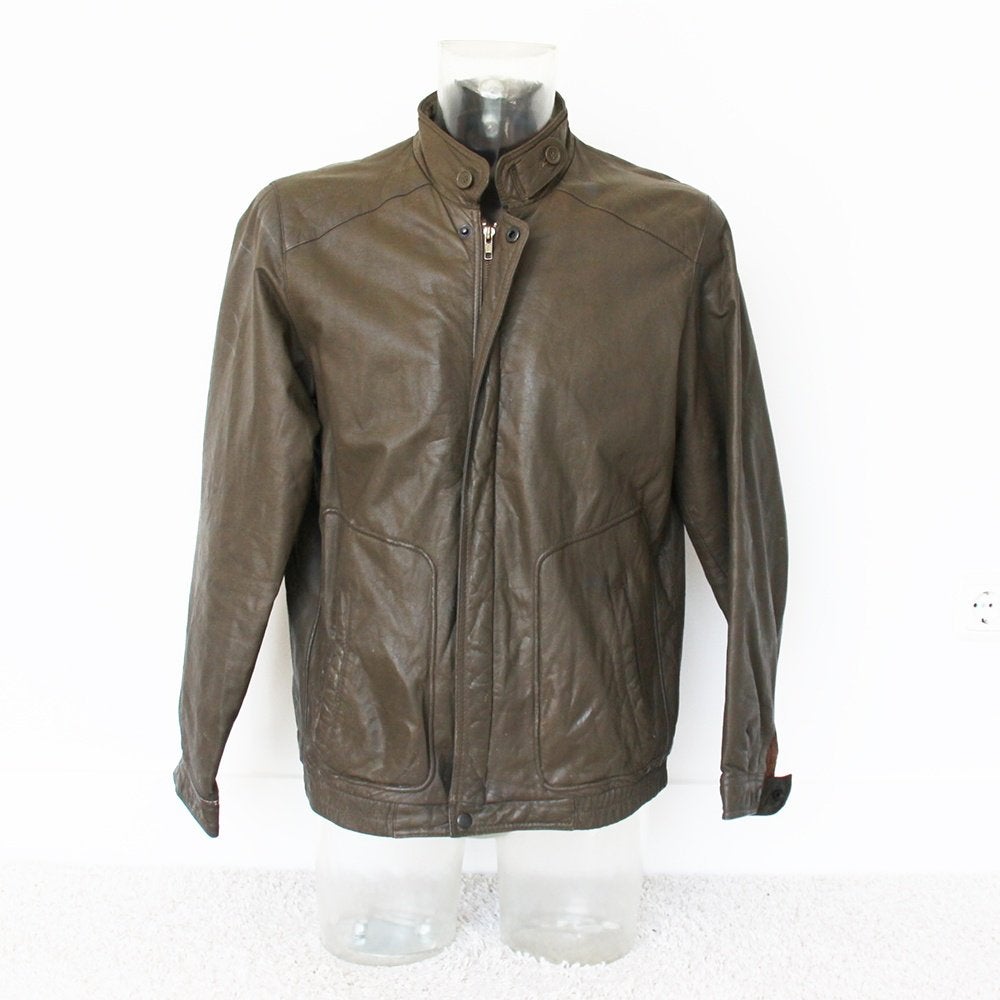 Echt Lederen Vintage Jas* (L) € 45,-, Bruin, Ophalen of Verzenden, Zo goed als nieuw, Maat 56/58 (XL)