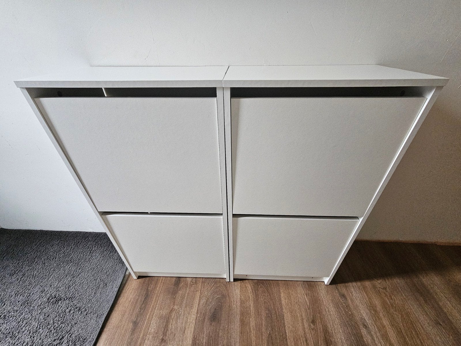 Ikea Bissa witte schoenenkast met 2 vakken, Ophalen, Zo goed als nieuw, Modern, functioneel