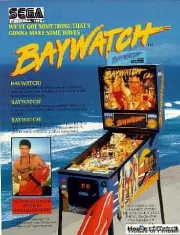 Baywatch flipperkast met kleurendisplay, Verzamelen, Ophalen, Gebruikt, Sega, Mechanisch