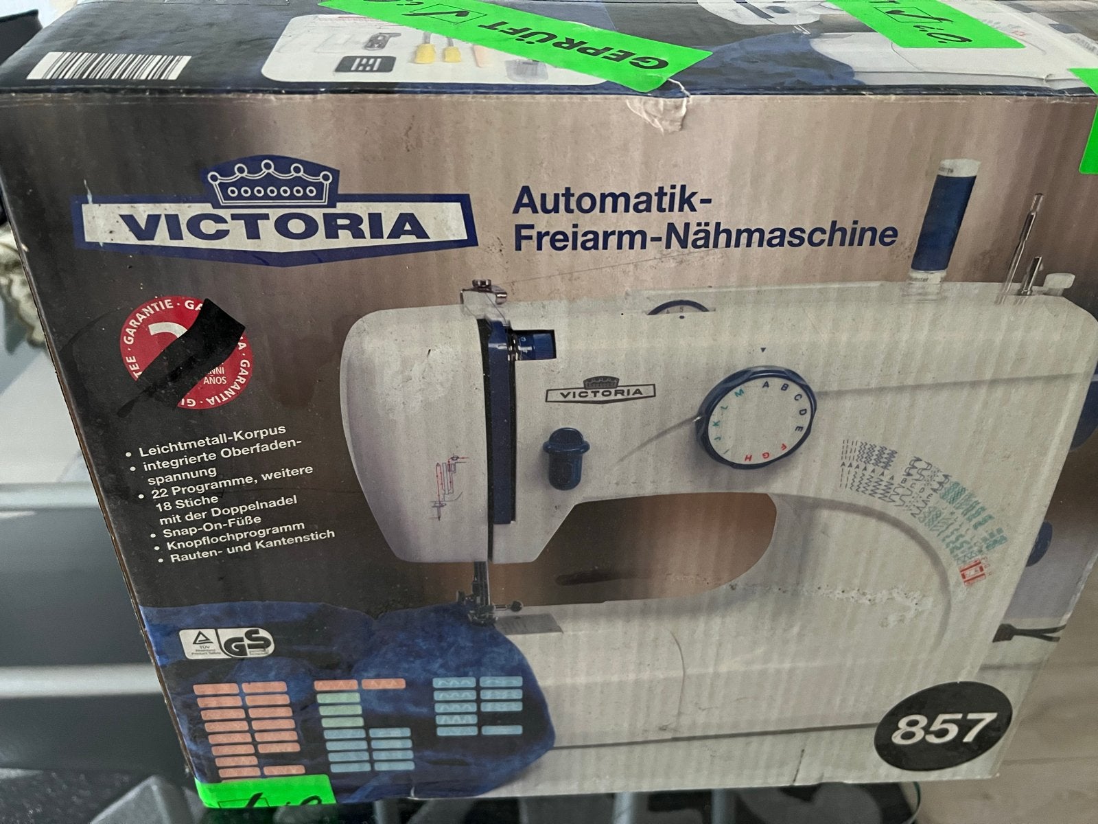 Victoria Automatische Vrije Arm Naaimachine 857, Ophalen of Verzenden, Zo goed als nieuw, Naaimachine, Overige merken