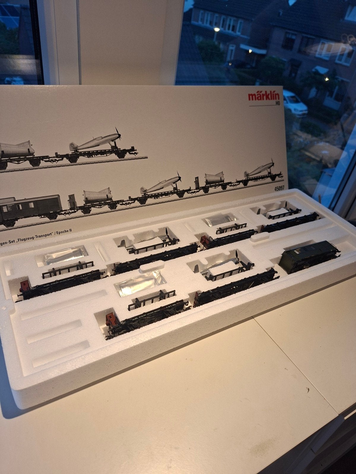 Märklin 45097 Vliegtuigtransport set Messerschmitt M109, Wisselstroom, Treinset, Nieuw, Ophalen of Verzenden