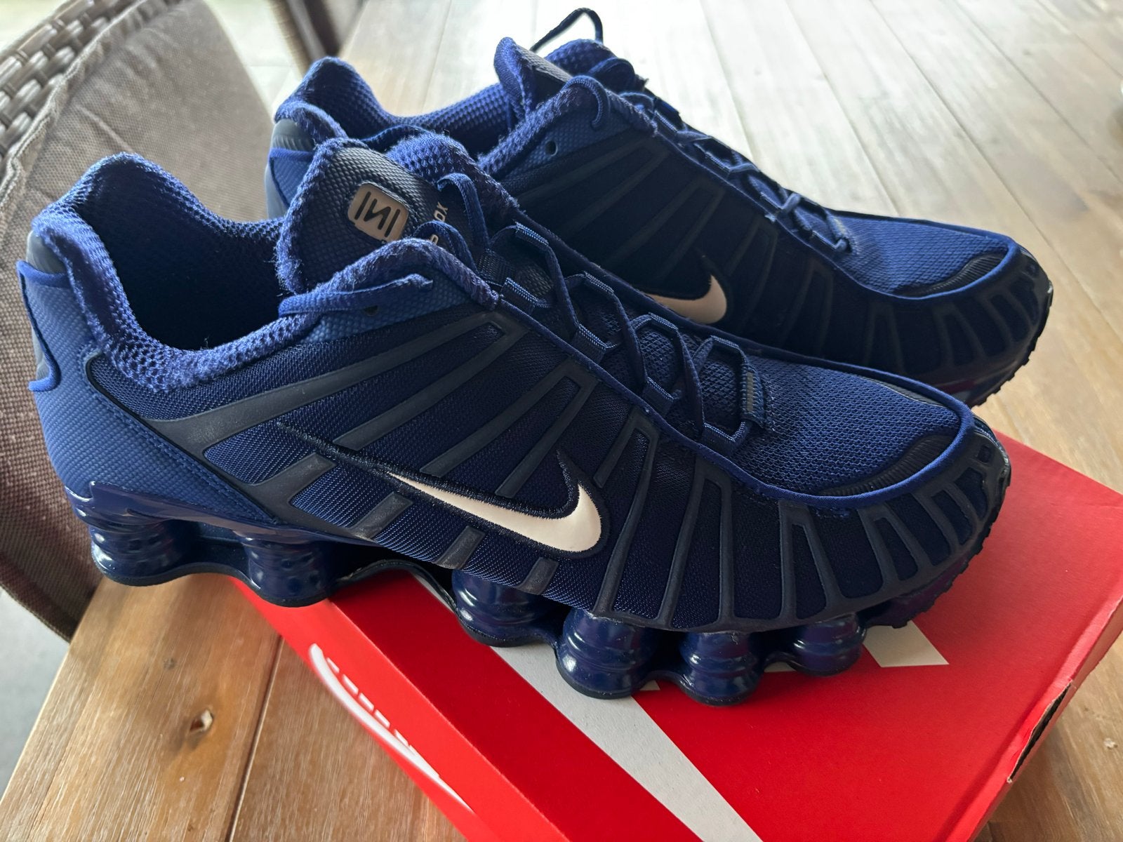 Nieuwe Nike Shox TL - Maat 44 - Blauw, Kleding | Heren, Schoenen, Ophalen, Zo goed als nieuw, Blauw, Sneakers of Gympen