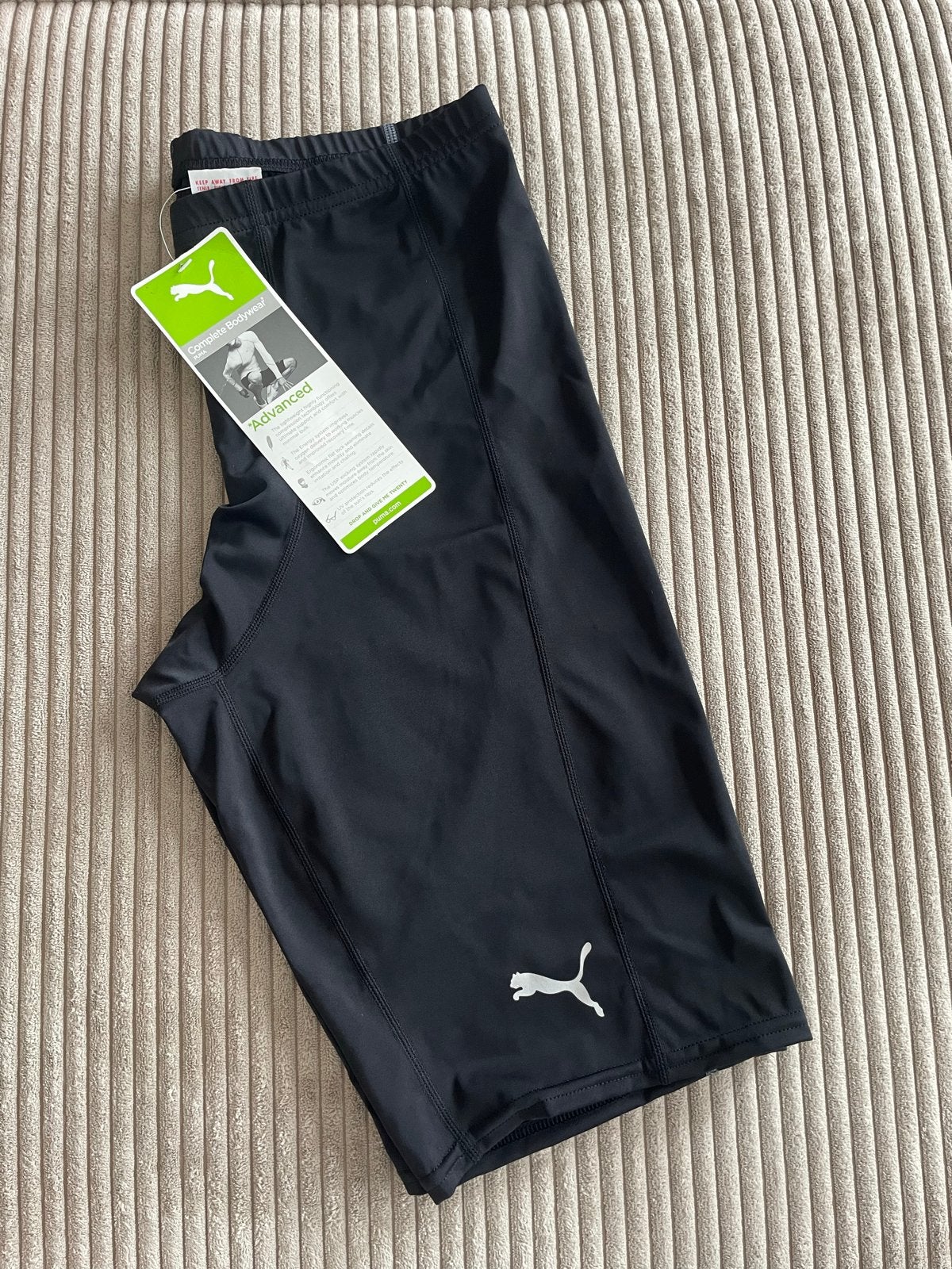 Puma Heren Zwarte Korte Sport Tight - Maat L, Maat 52/54 (L), Fitness, Zwart, Nieuw