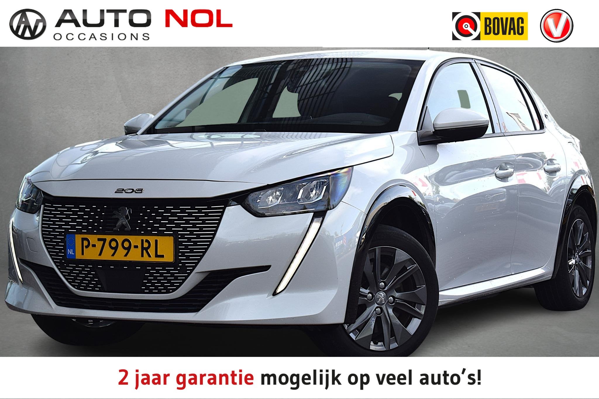 Peugeot e-208 EV Active 50 kWh | SOH: 92,3% | Apple CarPlay, Auto's, Gebruikt, Parkeersensor, Wit, 315 min