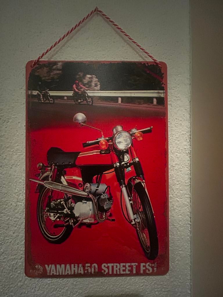 De laatste! Yamaha FS1 FS50 Street Vintage Metalen Bord, Ophalen of Verzenden, Gebruikt, Reclamebord
