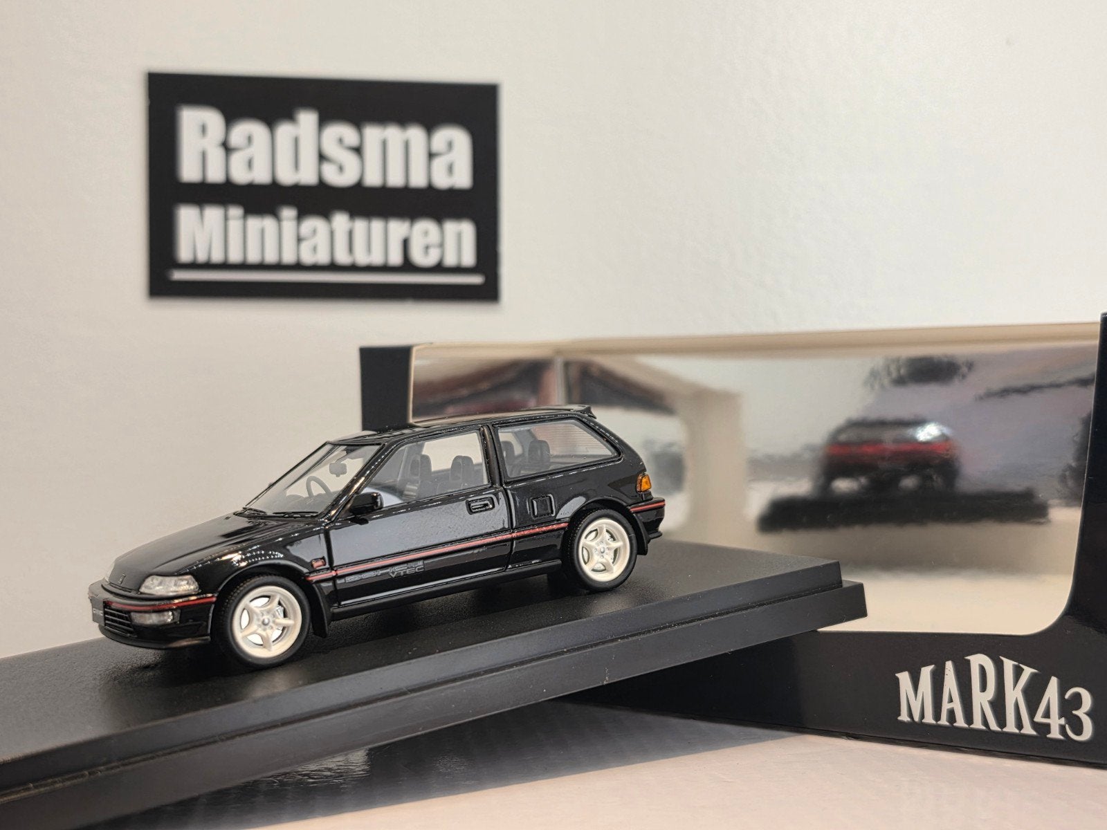 Honda Civic EF9 Sir Vtec - Zwart - 1:43 Mark43, Overige merken, Auto, Nieuw, Ophalen of Verzenden