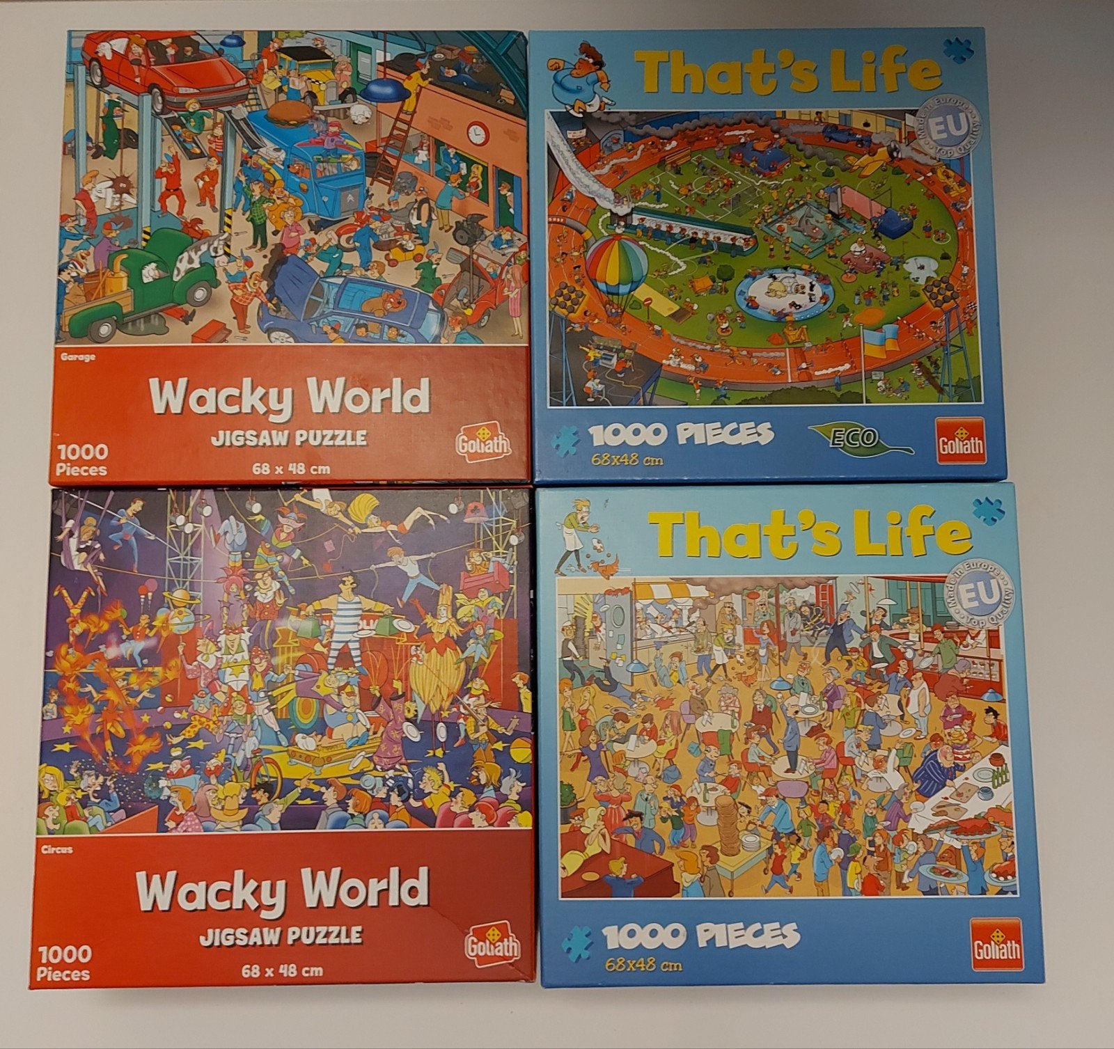 5 puzzels 1000 stukjes, Ophalen of Verzenden, 500 t/m 1500 stukjes, Zo goed als nieuw