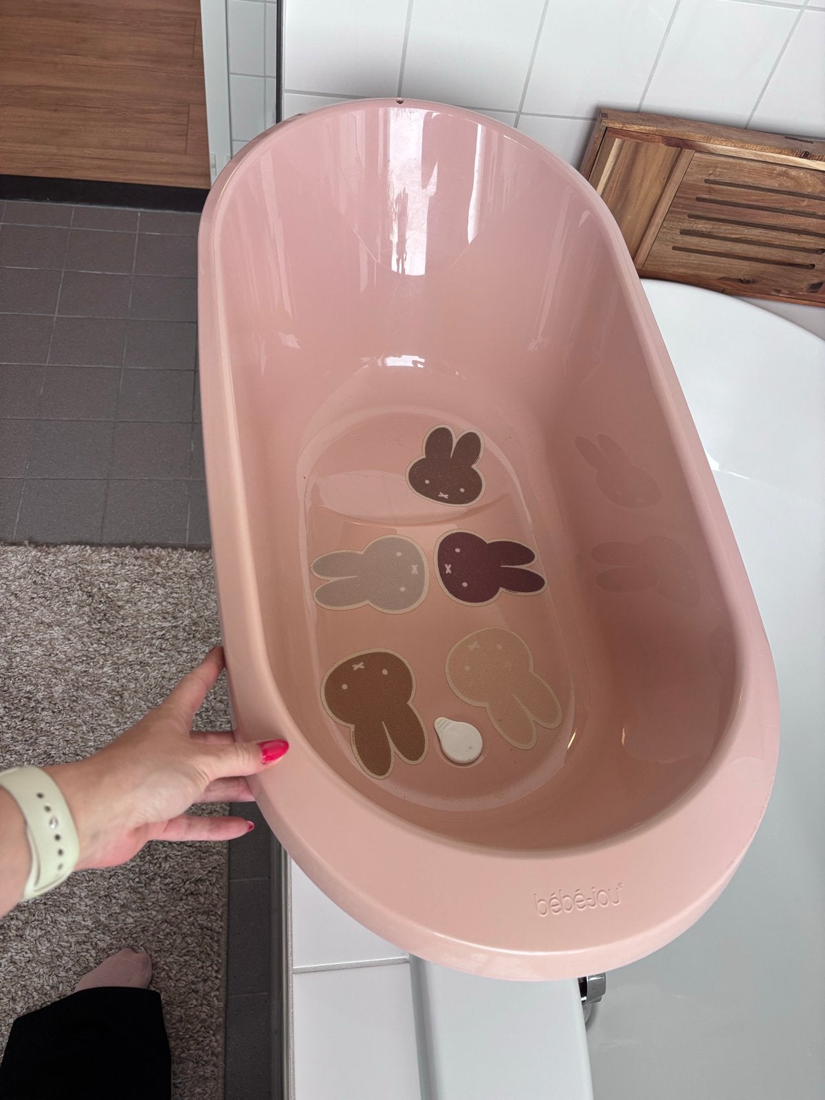 Bébé-jou babybadje - Roze met Nijntje stickers, Ophalen, Zo goed als nieuw, Badje, Bébé-jou