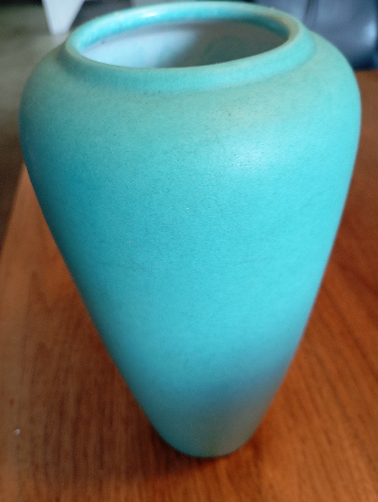 Vintage W. Germany Vaas - Turquoise Keramiek, Ophalen of Verzenden